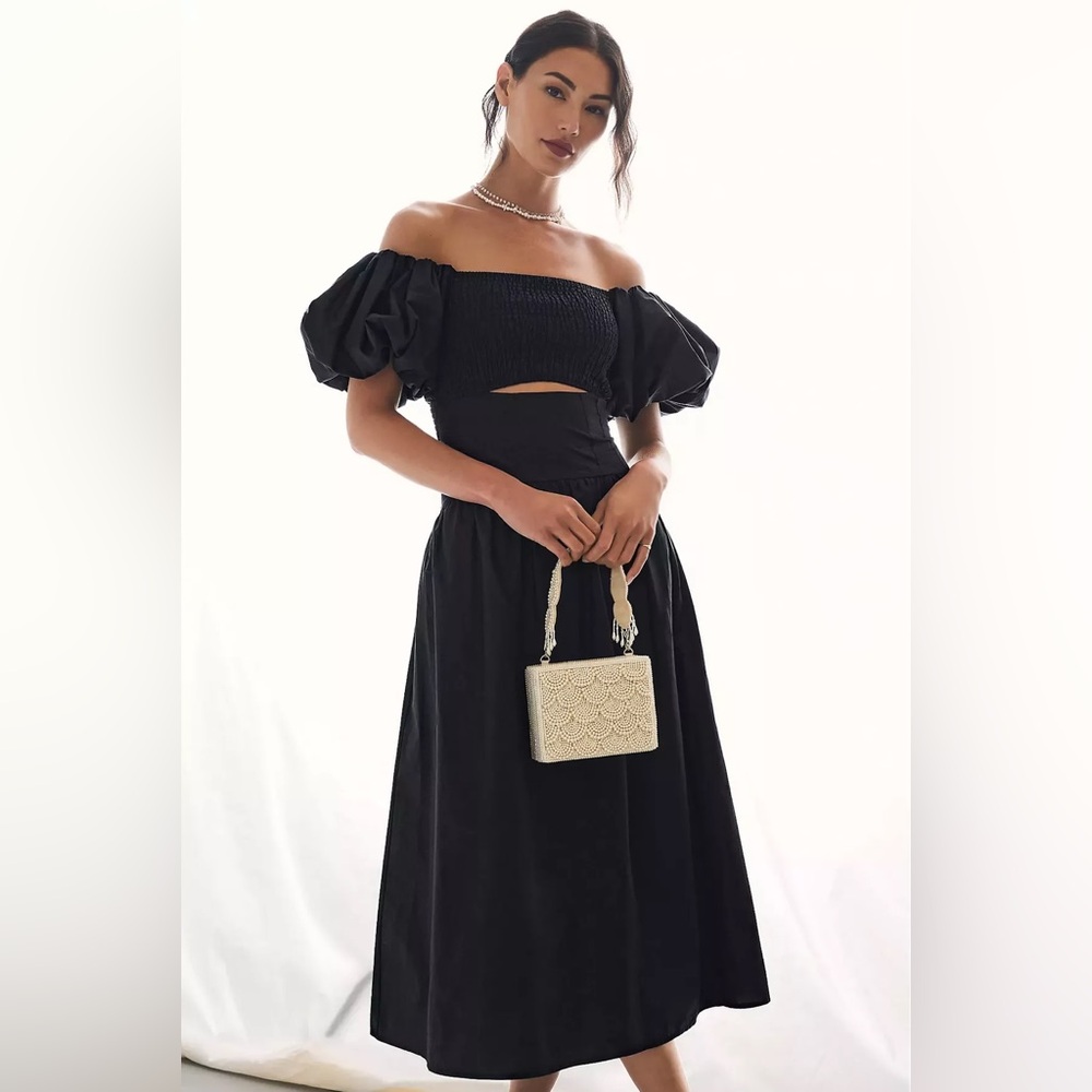 Moon River Off-The-Shoulder Cutout Maxi Dress